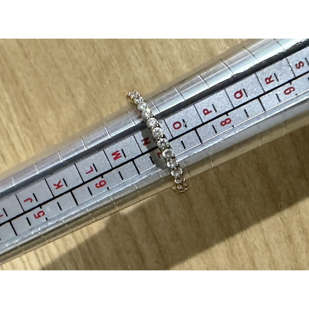 Dainty Delicate Wedding Ring Eternity Band 925 Silver Sterling Sz 7
